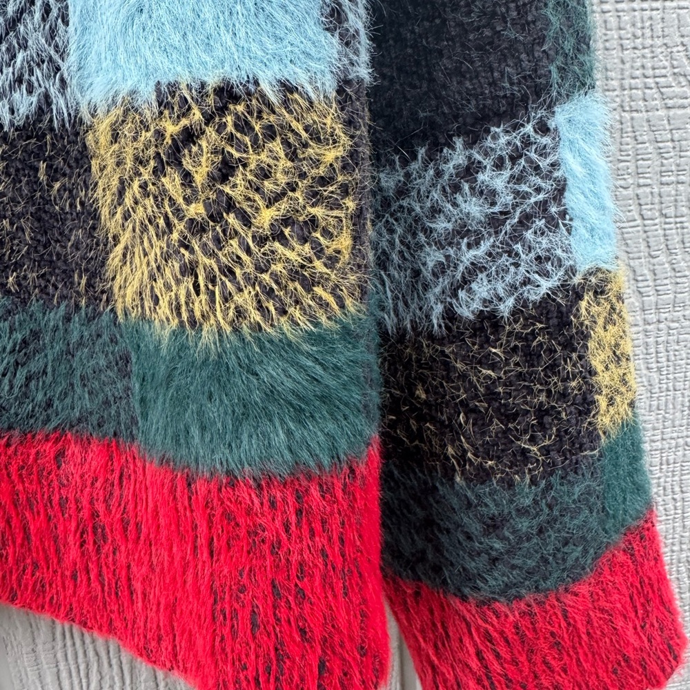 Moth Multicolor Checkered Turtleneck Sweater - image 4